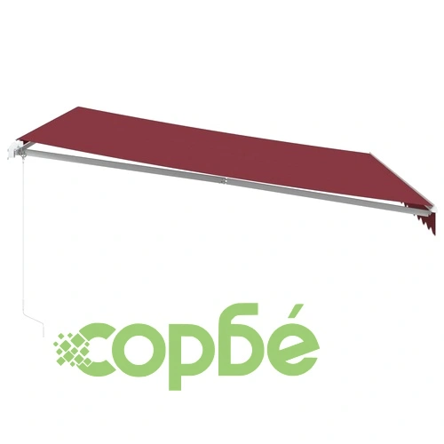 Ръчно прибираща се тента с LED, бордо, 400x300 см ➤ топ цена ➤ sorbe.bg