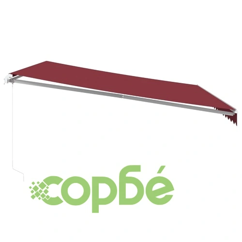 Ръчно прибираща се тента с LED, бордо, 450x300 см ➤ топ цена ➤ sorbe.bg