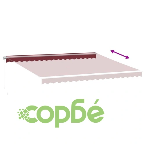 Ръчно прибираща се тента с LED, бордо, 450x300 см ➤ топ цена ➤ sorbe.bg