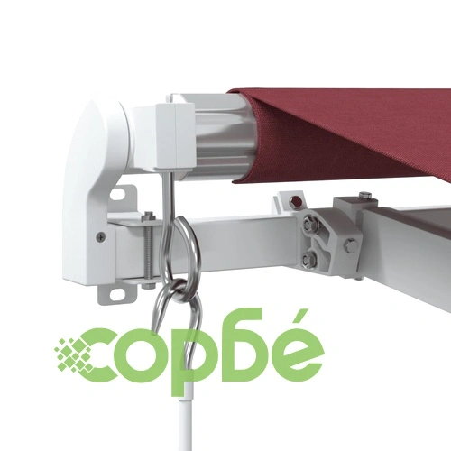 Ръчно прибираща се тента с LED, бордо, 450x300 см ➤ топ цена ➤ sorbe.bg
