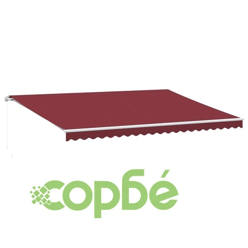 Ръчно прибираща се тента с LED, бордо, 500x300 см ➤ топ цена ➤ sorbe.bg