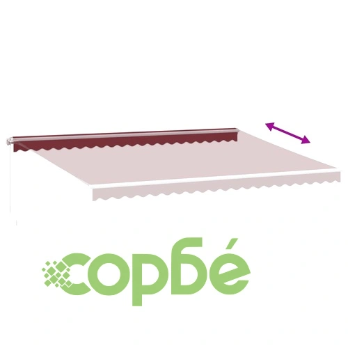Ръчно прибираща се тента с LED, бордо, 500x300 см ➤ топ цена ➤ sorbe.bg