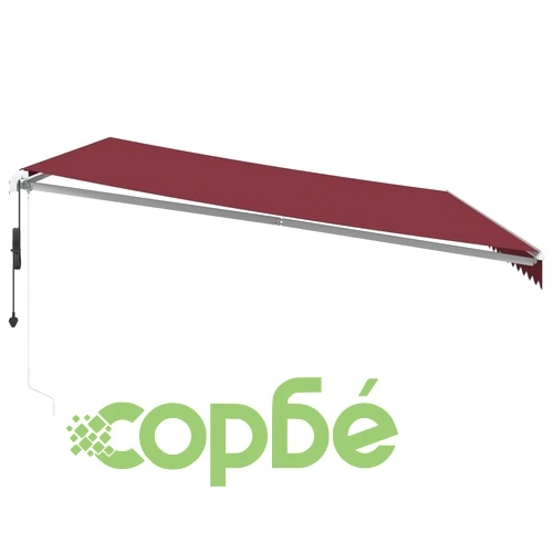 Автоматично прибираща се тента с LED, бордо, 500x300 см ➤ топ цена ➤ sorbe.bg