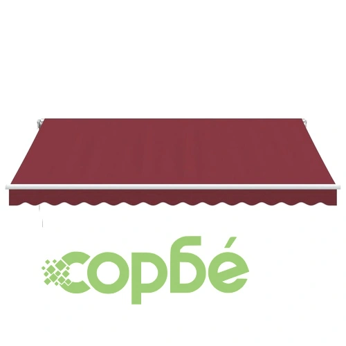 Ръчно прибираща се тента с LED, бордо, 400x350 см ➤ топ цена ➤ sorbe.bg