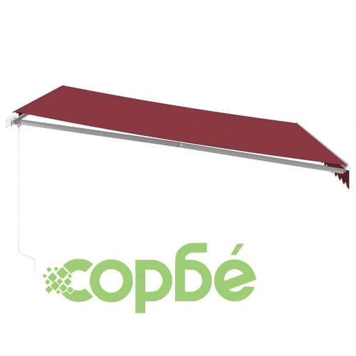 Ръчно прибираща се тента с LED, бордо, 400x350 см ➤ топ цена ➤ sorbe.bg