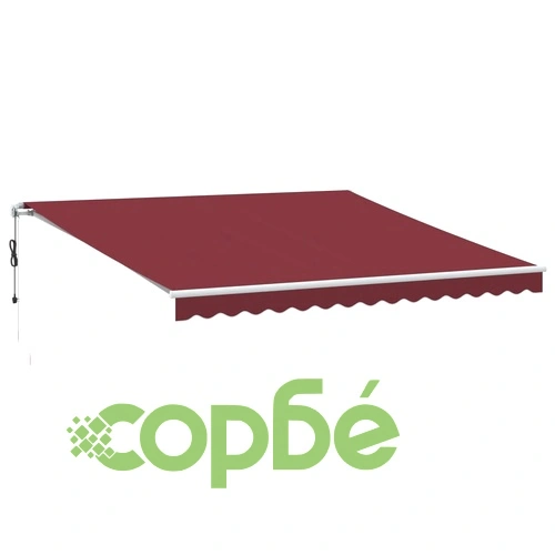 Автоматично прибираща се тента с LED, бордо, 400x350 см ➤ топ цена ➤ sorbe.bg