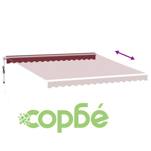 Автоматично прибираща се тента с LED, бордо, 400x350 см ➤ топ цена ➤ sorbe.bg