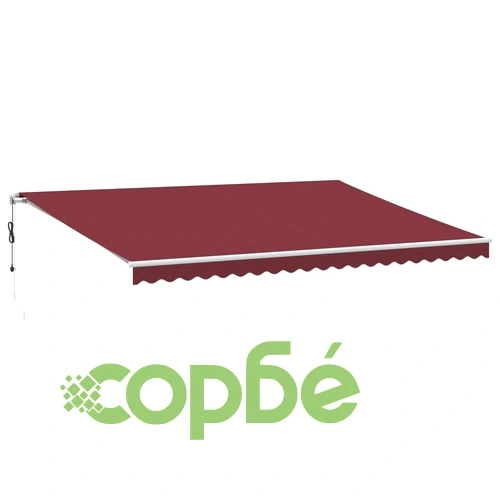 Автоматично прибираща се тента с LED, бордо, 500x350 см ➤ топ цена ➤ sorbe.bg