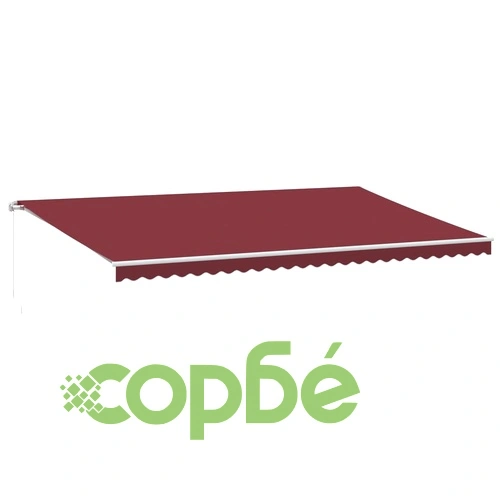 Ръчно прибираща се тента с LED, бордо, 600x350 см ➤ топ цена ➤ sorbe.bg