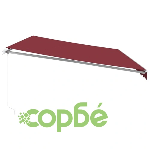 Ръчно прибираща се тента с LED, бордо, 600x350 см ➤ топ цена ➤ sorbe.bg