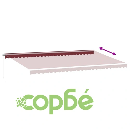 Ръчно прибираща се тента с LED, бордо, 600x350 см ➤ топ цена ➤ sorbe.bg