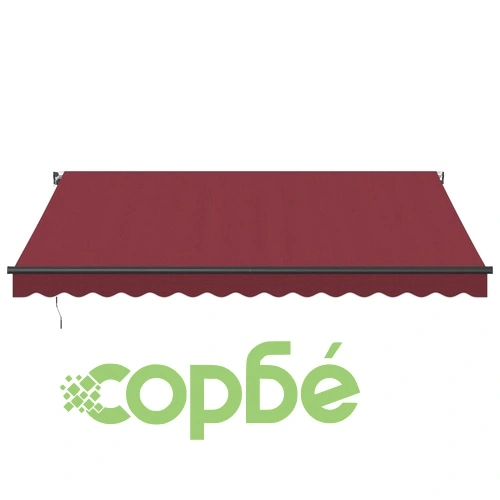 Ръчно прибираща се тента с LED, бордо, 400x350 см ➤ топ цена ➤ sorbe.bg