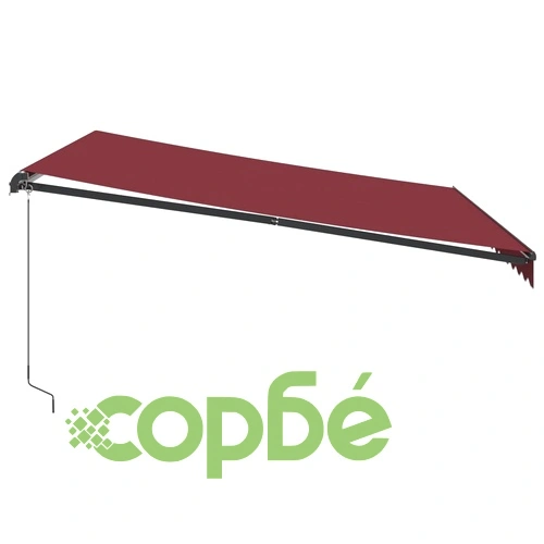 Ръчно прибираща се тента с LED, бордо, 400x350 см ➤ топ цена ➤ sorbe.bg