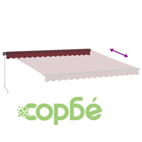 Ръчно прибираща се тента с LED, бордо, 400x350 см ➤ топ цена ➤ sorbe.bg