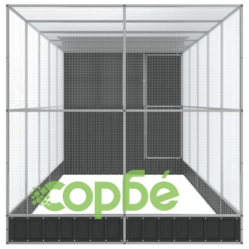 Волиера с удължение сребриста 623x203x216 см стомана ➤ топ цена ➤ sorbe.bg