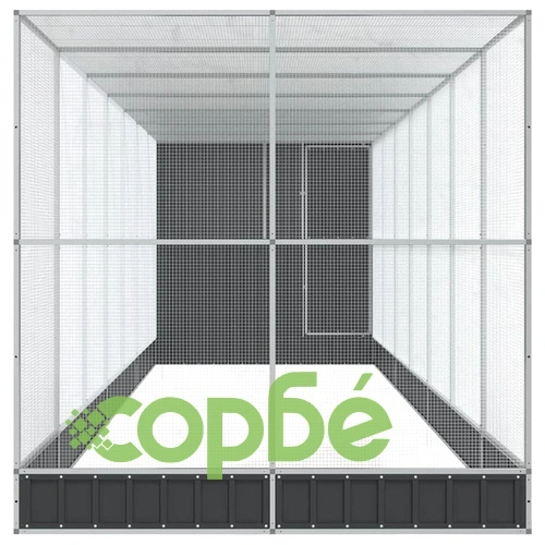 Волиера с удължение сребриста 830x203x216 см стомана ➤ топ цена ➤ sorbe.bg