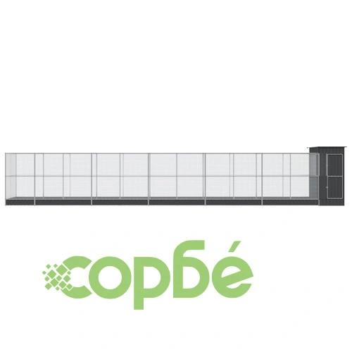 Волиера с удължение сребриста 1244x203x216 см стомана ➤ топ цена ➤ sorbe.bg