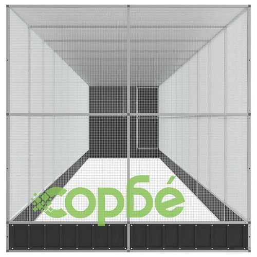 Волиера с удължение сребриста 1244x203x216 см стомана ➤ топ цена ➤ sorbe.bg