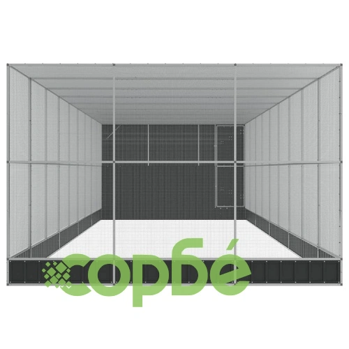 Волиера с удължение сребриста 1118x303x216 см стомана ➤ топ цена ➤ sorbe.bg