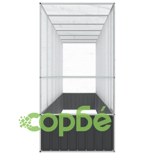 Волиера с удължение сребриста 626,5x107x212 см стомана ➤ топ цена ➤ sorbe.bg