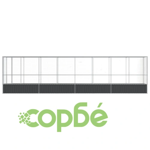 Волиера с удължение сребриста 834,5x107x212 см стомана ➤ топ цена ➤ sorbe.bg