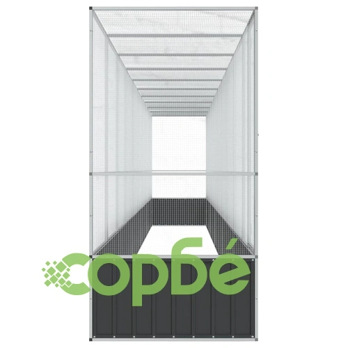 Волиера с удължение сребриста 1042,5x107x212 см стомана ➤ топ цена ➤ sorbe.bg