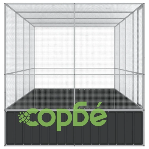 Волиера с удължение сребриста 418x207x212 см стомана ➤ топ цена ➤ sorbe.bg