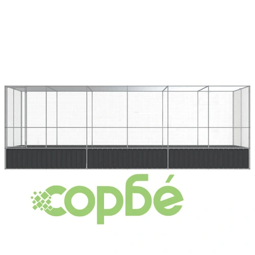 Волиера с удължение сребриста 625x207x212 см стомана ➤ топ цена ➤ sorbe.bg