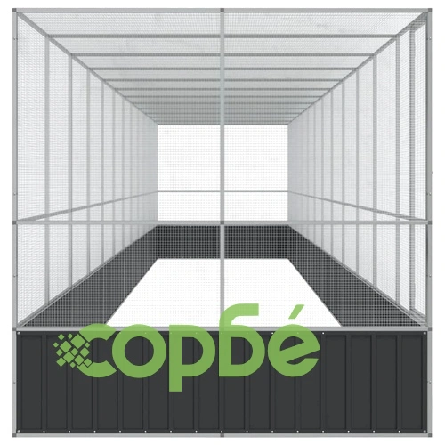 Волиера с удължение сребриста 1246x207x212 см стомана ➤ топ цена ➤ sorbe.bg