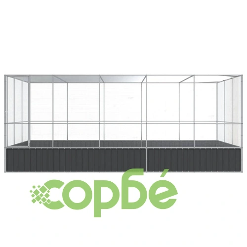 Волиера с удължение сребриста 518x307x212 см стомана ➤ топ цена ➤ sorbe.bg