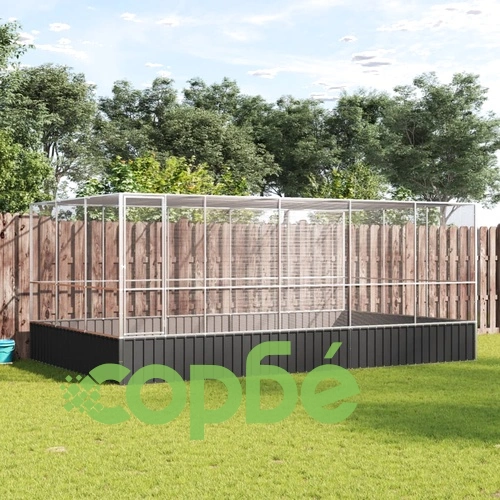 Волиера с удължение сребриста 518x307x212 см стомана ➤ топ цена ➤ sorbe.bg