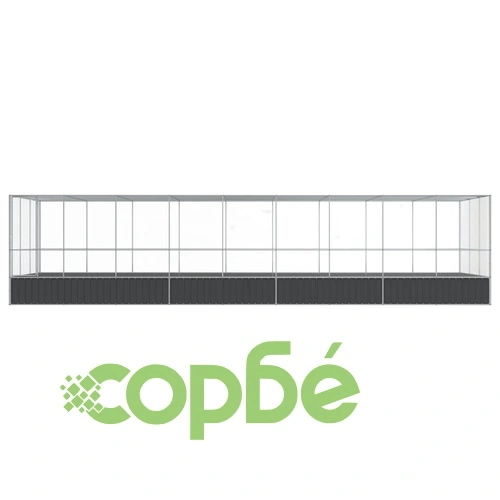 Волиера с удължение сребриста 932x307x212 см стомана ➤ топ цена ➤ sorbe.bg