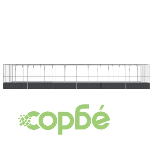 Волиера с удължение сребриста 1246x414x212 см стомана ➤ топ цена ➤ sorbe.bg