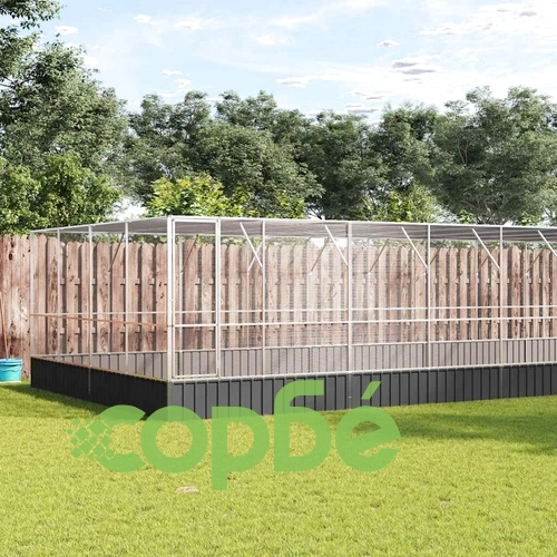 Волиера с удължение сребриста 1246x414x212 см стомана ➤ топ цена ➤ sorbe.bg