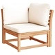 Градински лаундж комплект с възглавници, 5 части, акация масив
