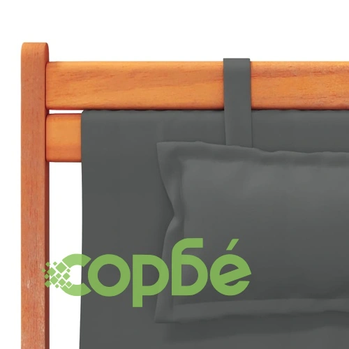 Сгъваеми плажни столове, 2 бр, сиви, текстил ➤ топ цена ➤ sorbe.bg