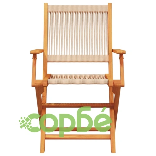 Сгъваеми градински столове, 6 бр, бежови, акация масив ➤ топ цена ➤ sorbe.bg