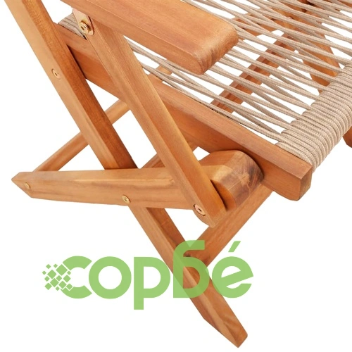 Сгъваеми градински столове, 6 бр, бежови, акация масив ➤ топ цена ➤ sorbe.bg