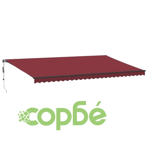 Автоматично прибираща се тента с LED, бордо, 600x350 см ➤ топ цена ➤ sorbe.bg