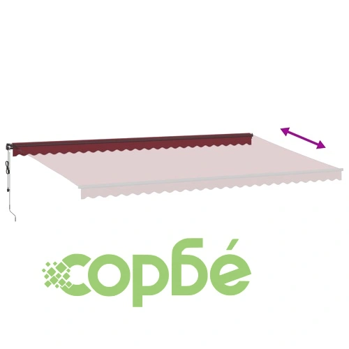 Автоматично прибираща се тента с LED, бордо, 600x350 см ➤ топ цена ➤ sorbe.bg