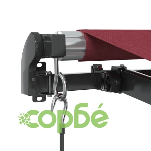 Ръчно прибираща се тента с LED, бордо, 350x250 см ➤ топ цена ➤ sorbe.bg