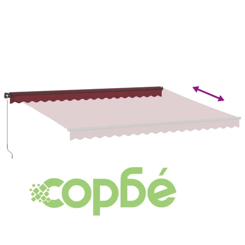 Ръчно прибираща се тента с LED, бордо, 450x300 см ➤ топ цена ➤ sorbe.bg