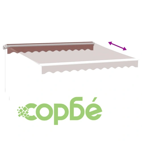 Ръчно прибираща се тента с LED, кафява, 300x250 см ➤ топ цена ➤ sorbe.bg