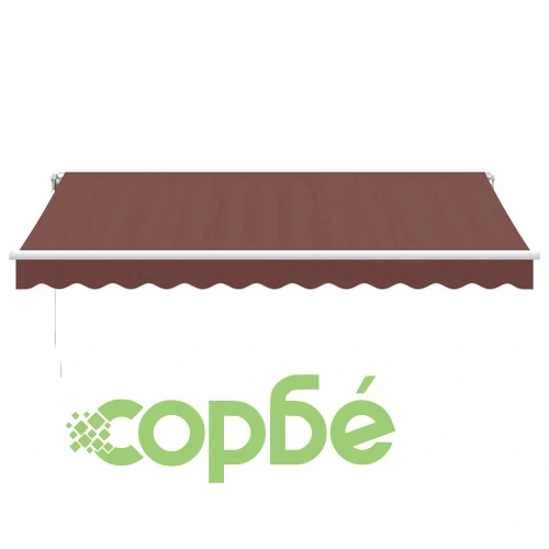 Ръчно прибираща се тента с LED, кафява, 350x250 см ➤ топ цена ➤ sorbe.bg