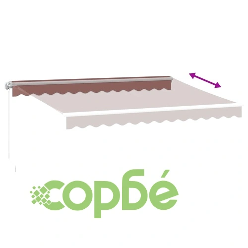 Ръчно прибираща се тента с LED, кафява, 350x250 см ➤ топ цена ➤ sorbe.bg