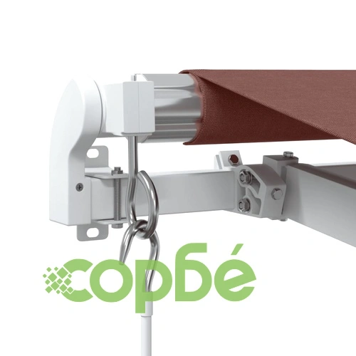 Ръчно прибираща се тента с LED, кафява, 350x250 см ➤ топ цена ➤ sorbe.bg