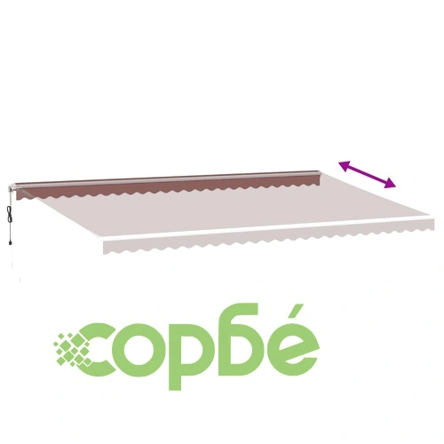 Автоматично прибираща се тента с LED, кафяв, 600x300 см ➤ топ цена ➤ sorbe.bg