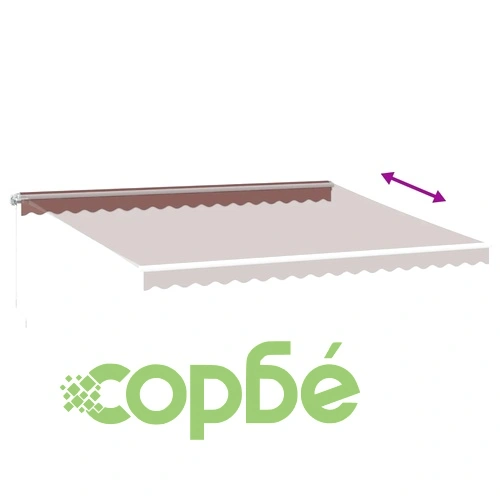 Ръчно прибираща се тента с LED, кафява, 450x350 см ➤ топ цена ➤ sorbe.bg