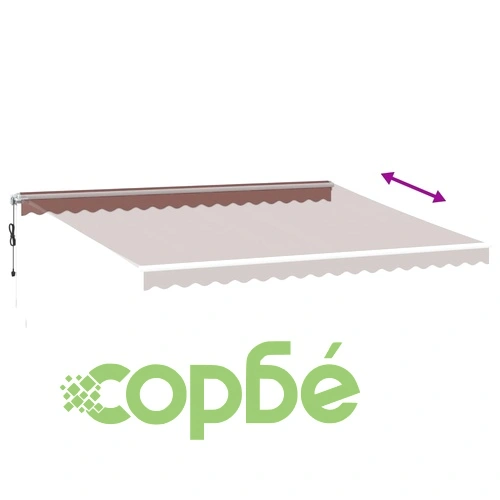 Автоматично прибираща се тента с LED, кафяв, 450x350 см ➤ топ цена ➤ sorbe.bg