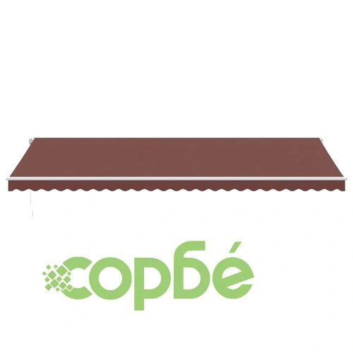 Ръчно прибираща се тента с LED, кафяв, 600x350 см ➤ топ цена ➤ sorbe.bg